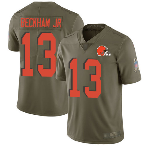 Browns #13 Odell Beckham Jr Olive Youth Stitched Football Limited 2017 Salute to Service Jersey Browns #13 Odell Beckham Jr Olive Youth Stitched Football Limited 2017 Salute to Service Jersey