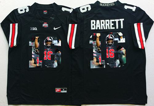 Buckeyes #16 J. T. Barrett Black Player Fashion Stitched NCAA Jersey Buckeyes #16 J. T. Barrett Black Player Fashion Stitched NCAA Jersey
