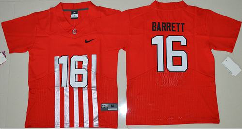 Buckeyes #16 J. T. Barrett Red Alternate Elite Stitched Youth NCAA Jersey Buckeyes #16 J. T. Barrett Red Alternate Elite Stitched Youth NCAA Jersey