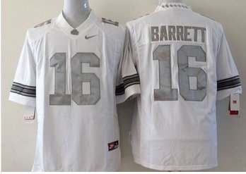 Buckeyes #16 J. T. Barrett White Limited Platinum Stitched NCAA Custom women Jersey Buckeyes #16 J. T. Barrett White Limited Platinum Stitched NCAA Custom women Jersey