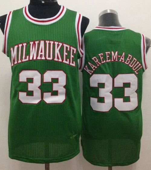 Bucks #33 Kareem Abdul-Jabbar Green Throwback Stitched NBA Jersey Bucks #33 Kareem Abdul-Jabbar Green Throwback Stitched NBA Jersey