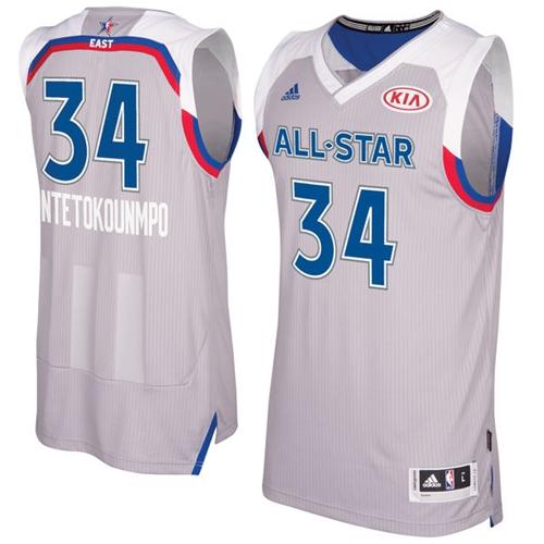Bucks #34 Giannis Antetokounmpo Gray 2017 All Star Stitched NBA Jersey Bucks #34 Giannis Antetokounmpo Gray 2017 All Star Stitched NBA Jersey