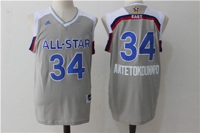 Bucks #34 Giannis Antetokounmpo Gray 2017 All Star Stitched NBA Jersey Bucks #34 Giannis Antetokounmpo Gray 2017 All Star Stitched NBA Jersey