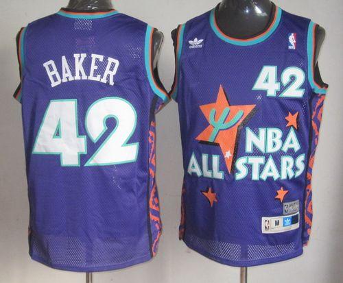 Bucks #42 Vin Baker Purple 1995 All Star Throwback Stitched NBA Jersey Bucks #42 Vin Baker Purple 1995 All Star Throwback Stitched NBA Jersey