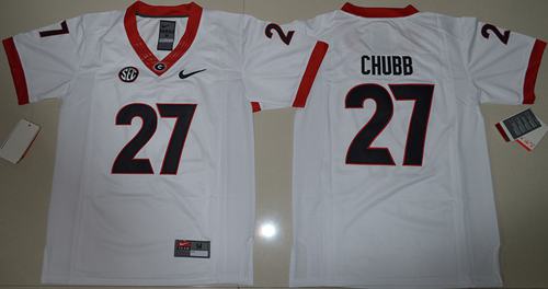 Bulldogs #27 Nick Chubb White Stitched Youth NCAA Jersey Bulldogs #27 Nick Chubb White Stitched Youth NCAA Jersey