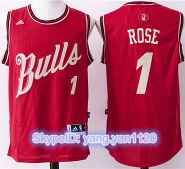 Bulls #1 Derrick Rose Red 2015-2016 Christmas Day Stitched NBA Jersey