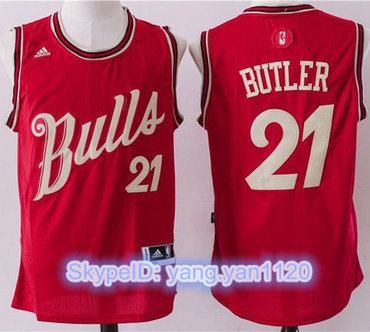 Bulls #21 Jimmy Butler Red 2015-2016 Christmas Day Stitched NBA Jersey