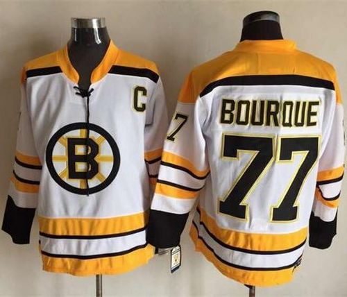 CCM Throwback Bruins #77 Ray Bourque White Stitched NHL Jersey CCM Throwback Bruins #77 Ray Bourque White Stitched NHL Jersey