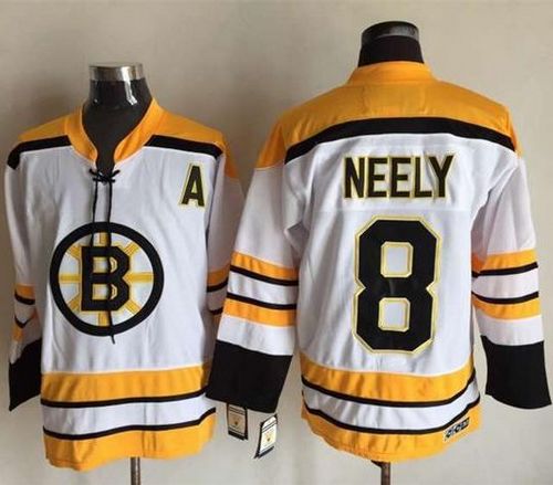 CCM Throwback Bruins #8 Cam Neely White Stitched NHL Jersey CCM Throwback Bruins #8 Cam Neely White Stitched NHL Jersey