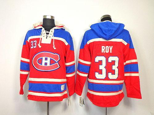 Youth Canadiens #33 Patrick Roy Red Sawyer Hooded Sweatshirt Stitched NHL Jersey Youth Canadiens #33 Patrick Roy Red Sawyer Hooded Sweatshirt Stitched NHL Jersey