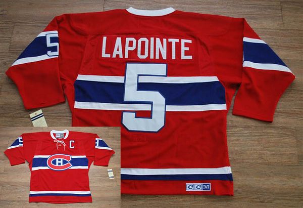 Youth Canadiens #5 Guy Lapointe Stitched Red CH CCM Throwback NHL Jersey Youth Canadiens #5 Guy Lapointe Stitched Red CH CCM Throwback NHL Jersey