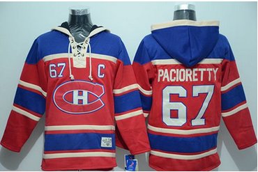 Canadiens #67 Max Pacioretty Red Sawyer Hooded Sweatshirt Stitched NHL Jersey