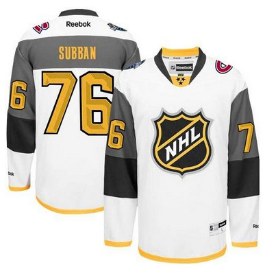 Canadiens #76 P.K Subban White 2016 All Star Stitched NHL Jersey