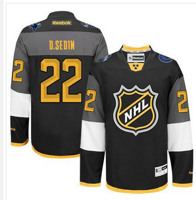 Canucks #22 Daniel Sedin Black 2016 All Star Stitched NHL Jersey