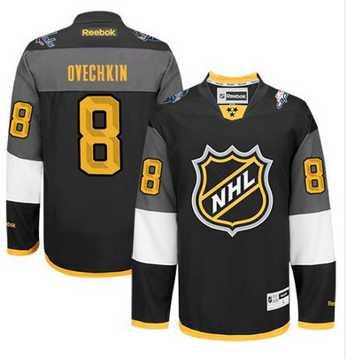Capitals #8 Alex Ovechkin Black 2016 All Star Stitched NHL Jersey
