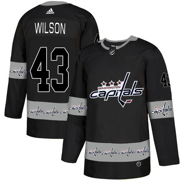 Capitals 43 Tom Wilson Black Team Logos Fashion Adidas Jersey Capitals 43 Tom Wilson Black Team Logos Fashion Adidas Jersey