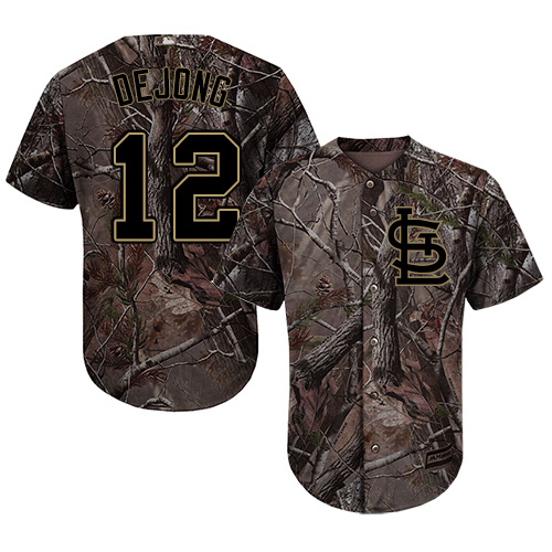 Cardinals #12 Paul DeJong Camo Realtree Collection Cool Base Stitched Baseball Jersey