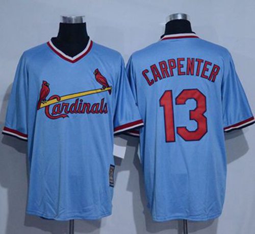 Cardinals #13 Matt Carpenter Blue Cooperstown Throwback Stitched MLB Jersey Cardinals #13 Matt Carpenter Blue Cooperstown Throwback Stitched MLB Jersey