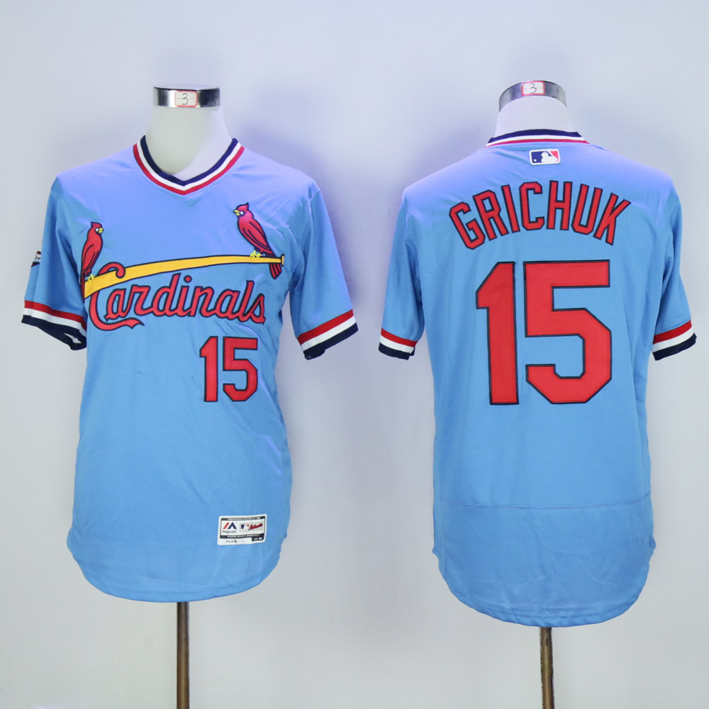 Cardinals #15 Randal Grichuk Light Blue Cooperstown Flexbase Jersey