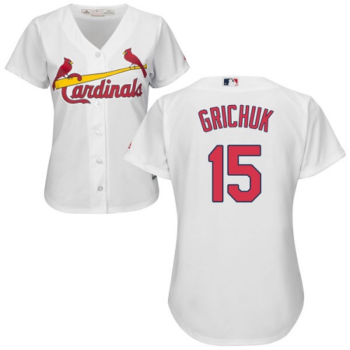 Cardinals #15 Randal Grichuk White Home Women's Stitched MLB Jersey Cardinals #15 Randal Grichuk White Home Women's Stitched MLB Jersey