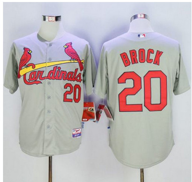 Cardinals #20 Lou Brock Grey Cool Base Stitched MLB Jersey Cardinals #20 Lou Brock Grey Cool Base Stitched MLB Jersey