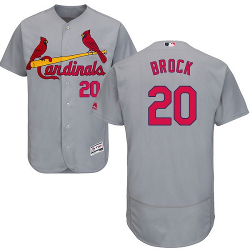 Cardinals #20 Lou Brock Grey Flexbase Authentic Collection Stitched MLB Jersey Cardinals #20 Lou Brock Grey Flexbase Authentic Collection Stitched MLB Jersey