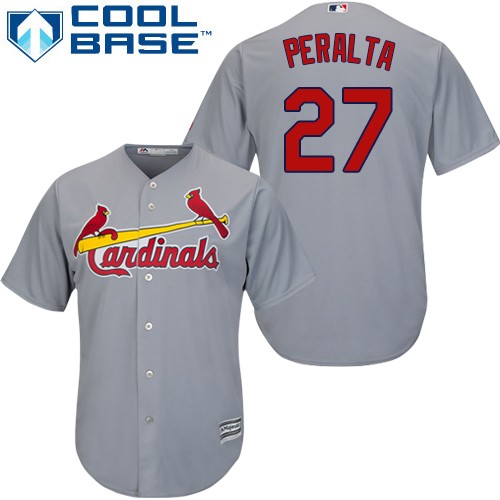 Cardinals #27 Jhonny Peralta Grey Cool Base Stitched Youth MLB Jersey Cardinals #27 Jhonny Peralta Grey Cool Base Stitched Youth MLB Jersey