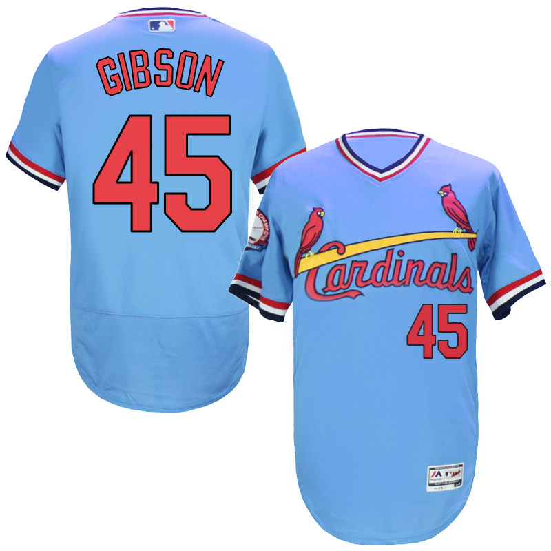 Cardinals #45 Bob Gibson Light Blue Cooperstown Flexbase Jersey Cardinals #45 Bob Gibson Light Blue Cooperstown Flexbase Jersey
