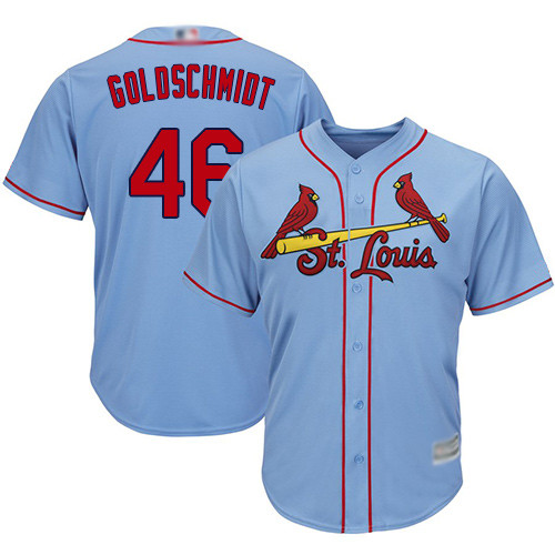 Cardinals #46 Paul Goldschmidt Light Blue Cool Base Stitched Youth Baseball Jersey_副本