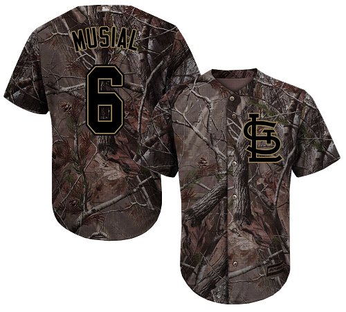 Cardinals #6 Stan Musial Camo Realtree Collection Cool Base Stitched Baseball Jersey