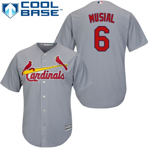 Cardinals #6 Stan Musial Grey Cool Base Stitched Youth MLB Jersey Cardinals #6 Stan Musial Grey Cool Base Stitched Youth MLB Jersey
