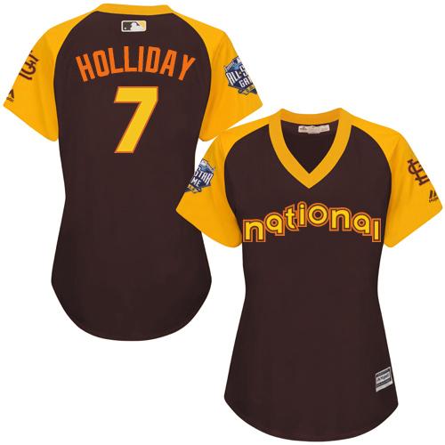 Cardinals #7 Matt Holliday Brown 2016 All-Star National League Women's Stitched MLB Jersey Cardinals #7 Matt Holliday Brown 2016 All-Star National League Women's Stitched MLB Jersey