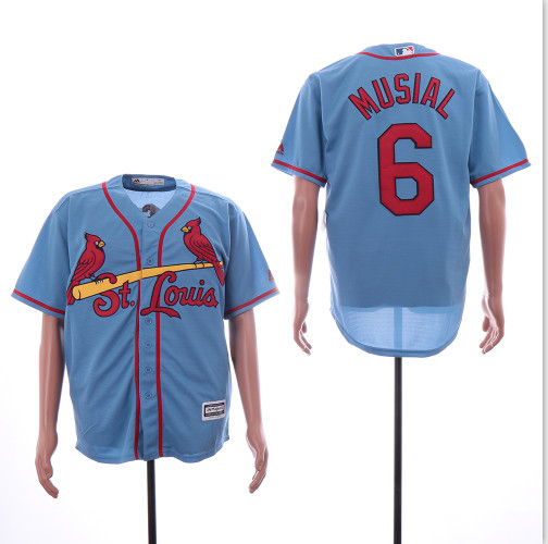 Cardinals 6 Stan Musial Light Blue Cool Base Jersey Cardinals 6 Stan Musial Light Blue Cool Base Jersey