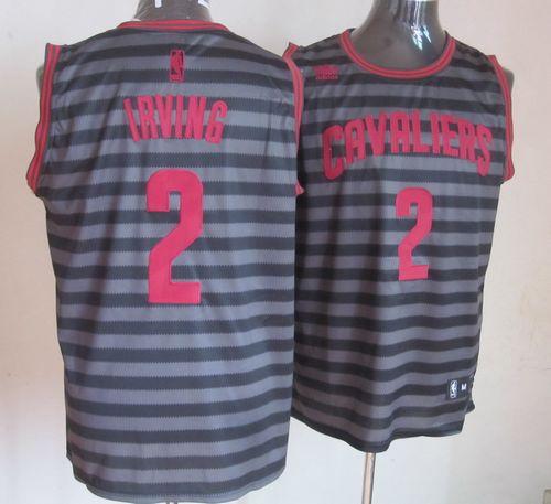 Cavaliers #2 Kyrie Irving Black Grey Groove Stitched NBA Jersey