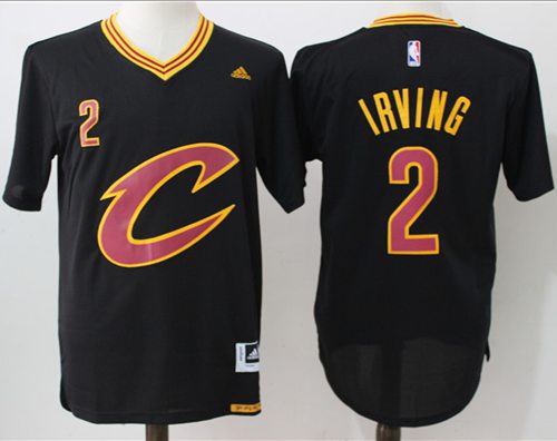 Cavaliers #2 Kyrie Irving Black Short Sleeve C Stitched NBA Jersey Cavaliers #2 Kyrie Irving Black Short Sleeve C Stitched NBA Jersey