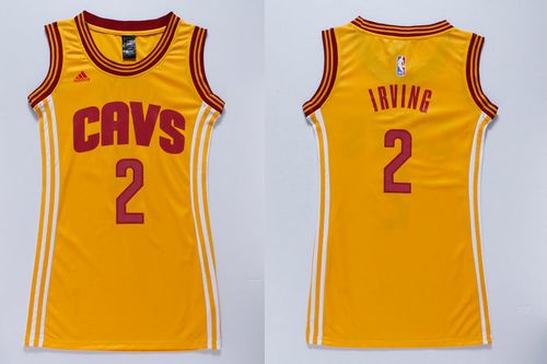 Cavaliers #2 Kyrie Irving Gold Women's Dress Stitched NBA Jersey Cavaliers #2 Kyrie Irving Gold Women's Dress Stitched NBA Jersey