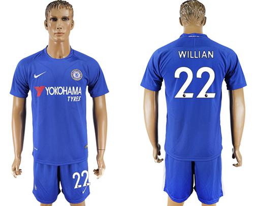 Chelsea #22 Willian Home Soccer Club Jersey