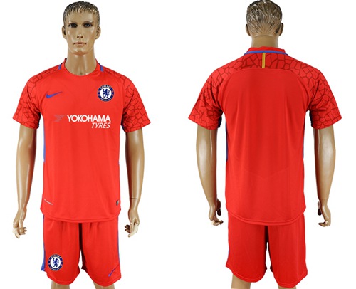 Chelsea Blank Red Goalkeeper Soccer Club Jersey