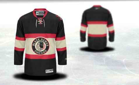Chicago Blackhawks Men Customized Black Third Jersey