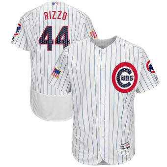 Chicago Cubs Anthony Rizzo Majestic 2017 Stars & Stripes Authentic Collection FlexBase Player Jersey - White