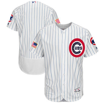 Chicago Cubs Majestic 2017 Stars & Stripes Authentic Collection FlexBase Team Jersey - White