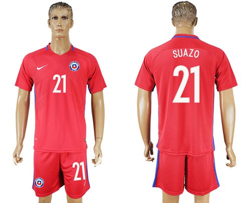 Chile #21 Suazo Home Soccer Country Jersey Chile #21 Suazo Home Soccer Country Jersey