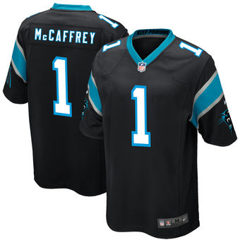 Christian McCaffrey Carolina Panthers Nike Youth 2017 Draft Pick Game Jersey - Black