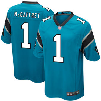 Christian McCaffrey Carolina Panthers Nike Youth 2017 Draft Pick Game Jersey - Blue