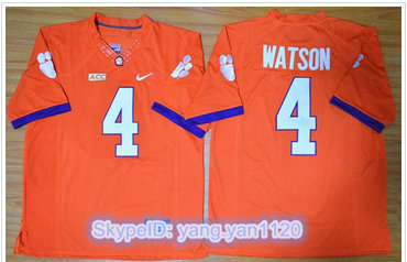 Clemson Tigers #4 Deshaun Watson Orange Limited Stitched NCAA Jersey