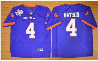Clemson Tigers #4 Deshaun Watson Purple 2016 National Championship Stitched NCAA Jersey