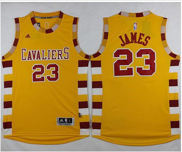 Cleveland Cavaliers #23 LeBron James Gold Throwback Classic Stitched NBA Jersey