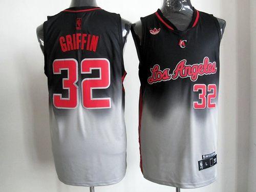 Clippers #32 Blake Griffin Black Grey Fadeaway Fashion Stitched NBA Jersey