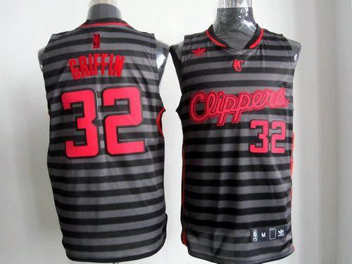 Clippers #32 Blake Griffin Black Grey Groove Stitched NBA Jersey
