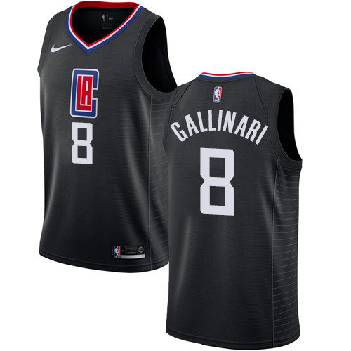 Clippers #8 Danilo Gallinari Black Youth Basketball Swingman Statement Edition Jersey